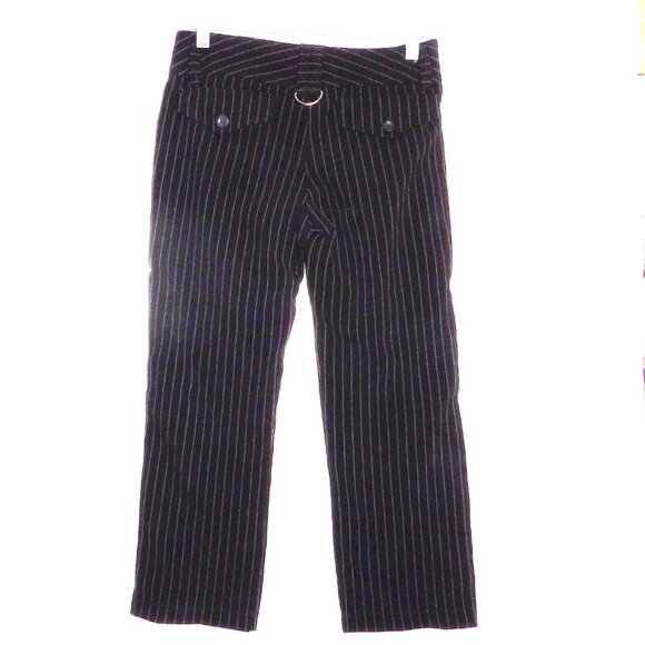 Pony Tail Women's Black Pinstripe Capri Pants Size Small - Picture 2 of 2
